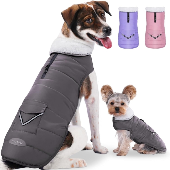 iBuddy Dog Winter Coats with Fleece Vest,Waterproof Warm Dog Snow Jacket - Picture 1 of 5